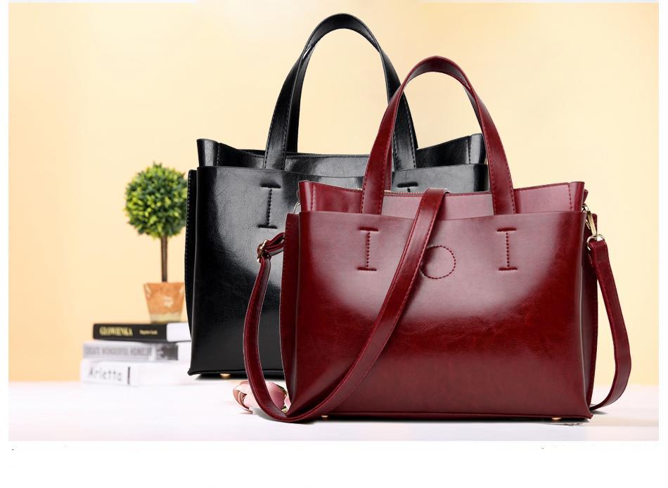 Ladies Fashion Black Leather Handbags